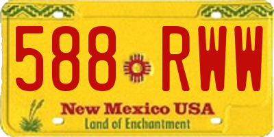 NM license plate 588RWW
