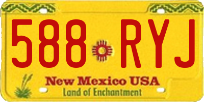 NM license plate 588RYJ