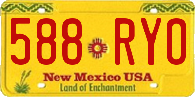 NM license plate 588RYO