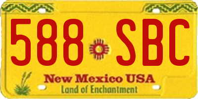 NM license plate 588SBC