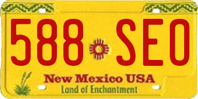 NM license plate 588SEO