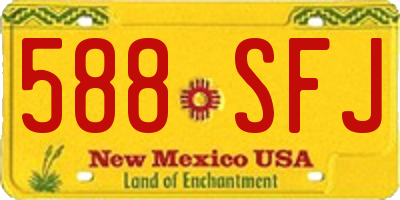 NM license plate 588SFJ