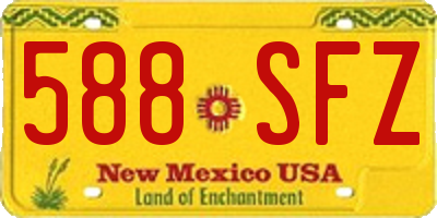 NM license plate 588SFZ