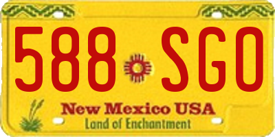 NM license plate 588SGO