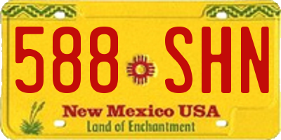 NM license plate 588SHN