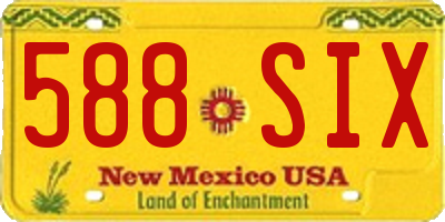 NM license plate 588SIX