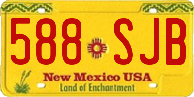 NM license plate 588SJB