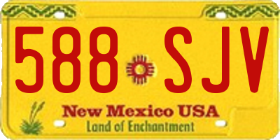 NM license plate 588SJV