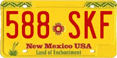 NM license plate 588SKF