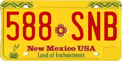 NM license plate 588SNB