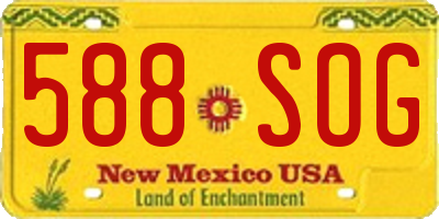 NM license plate 588SOG