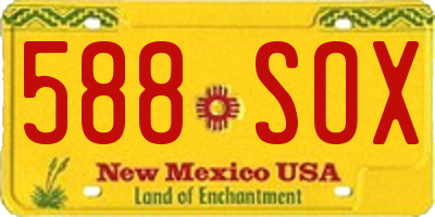 NM license plate 588SOX