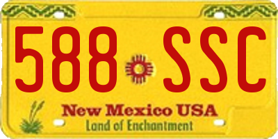 NM license plate 588SSC