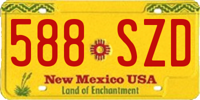 NM license plate 588SZD