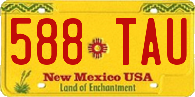 NM license plate 588TAU