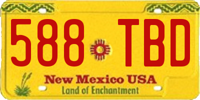 NM license plate 588TBD