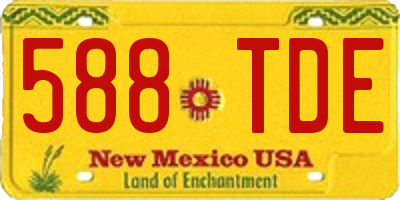 NM license plate 588TDE