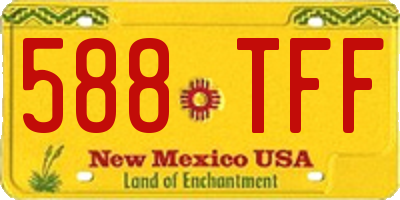 NM license plate 588TFF
