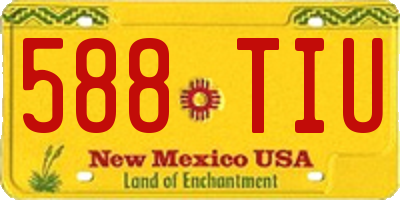 NM license plate 588TIU
