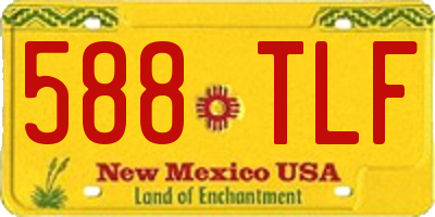 NM license plate 588TLF