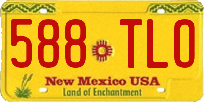 NM license plate 588TLO