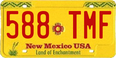 NM license plate 588TMF