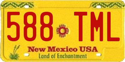 NM license plate 588TML