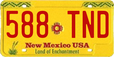 NM license plate 588TND