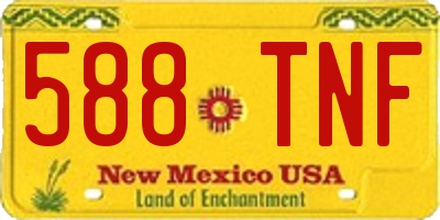 NM license plate 588TNF