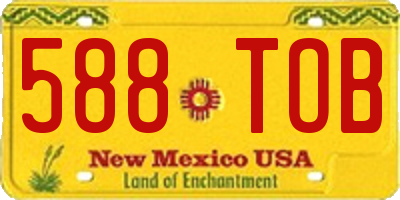 NM license plate 588TOB