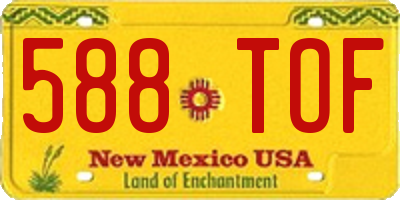 NM license plate 588TOF