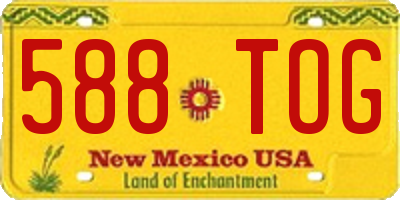 NM license plate 588TOG