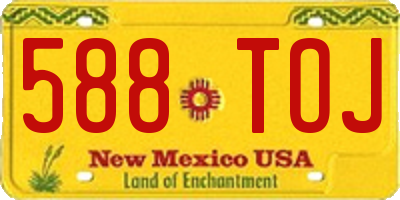 NM license plate 588TOJ