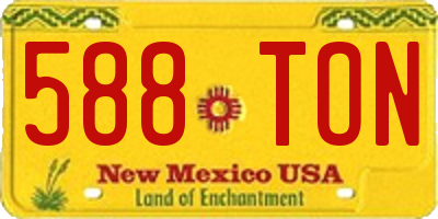 NM license plate 588TON