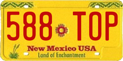 NM license plate 588TOP