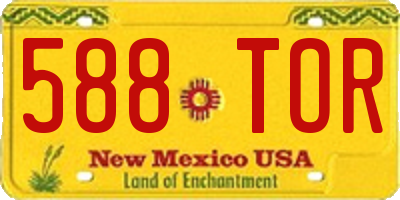NM license plate 588TOR