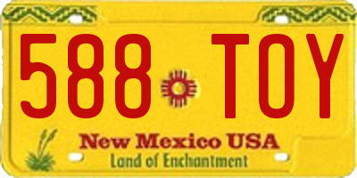 NM license plate 588TOY
