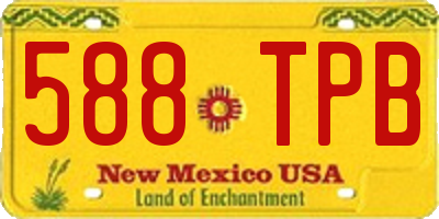 NM license plate 588TPB