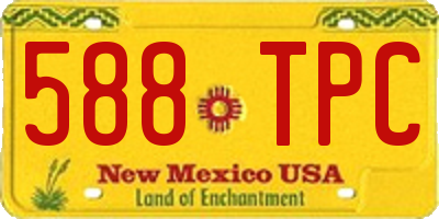 NM license plate 588TPC