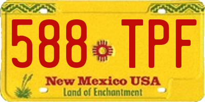 NM license plate 588TPF