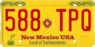 NM license plate 588TPQ
