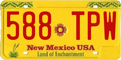 NM license plate 588TPW