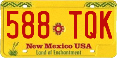 NM license plate 588TQK