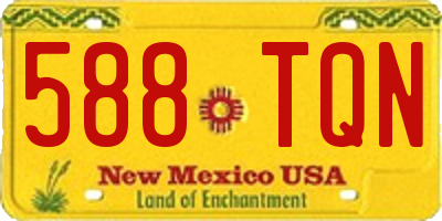 NM license plate 588TQN