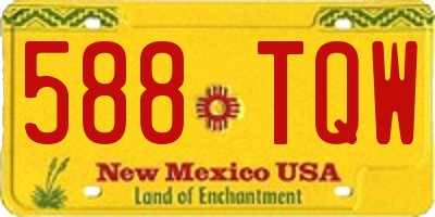 NM license plate 588TQW