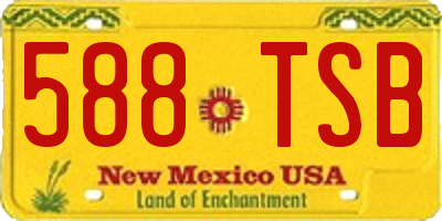NM license plate 588TSB