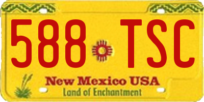 NM license plate 588TSC