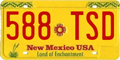 NM license plate 588TSD