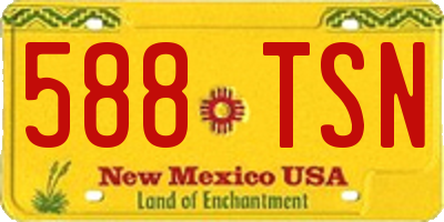 NM license plate 588TSN
