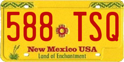 NM license plate 588TSQ